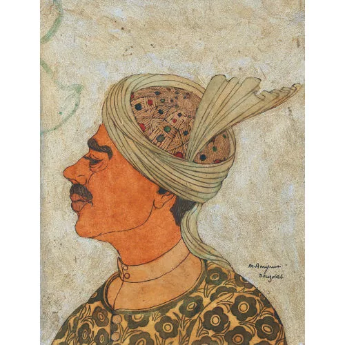 Marcel Amiguet — Porträt eines Persers mit Turban.