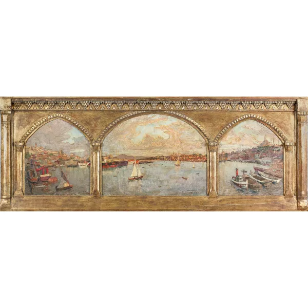 Marcel Amiguet — Triptychon: Vedute vom Bosporus und Istanbul.