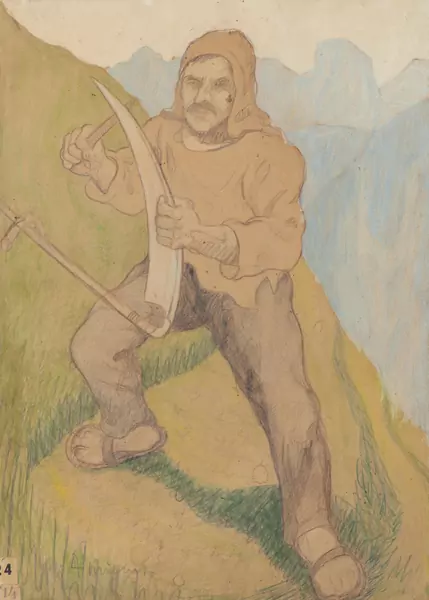 Marcel AMIGUET (1891-1958), "Le faucheur glaronnais", crayon — DognyAuction