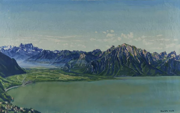 Marcel d' Eternod — Vue du Grammont et de la plaine du Rhône