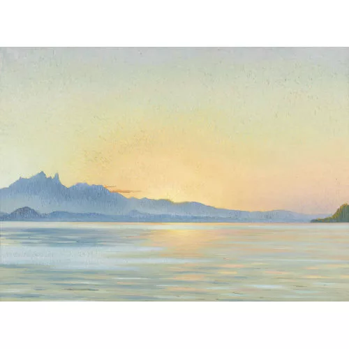 Marcus Jacobi — Sonnenaufgang am Thunersee mit dem Stockhorn.