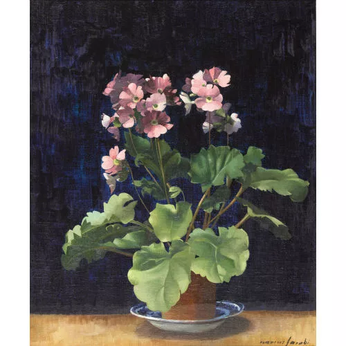 Marcus Jacobi — Primeln im Blumentopf.