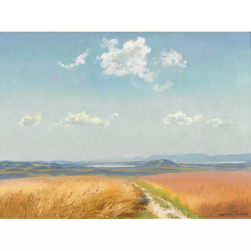 Marcus Jacobi — Sommerlandschaft mit Bieler- und Murtensee.