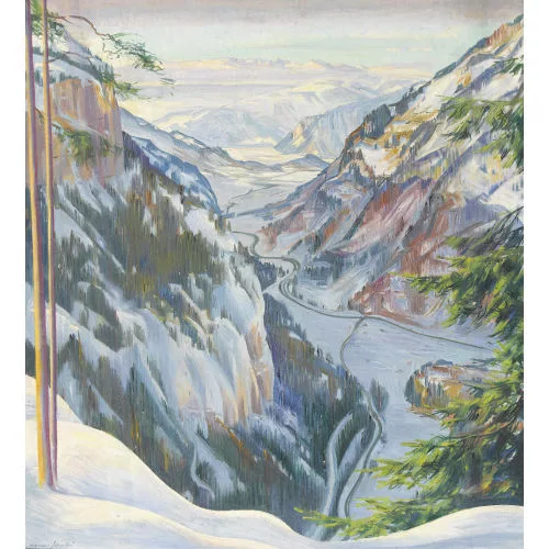 Marcus Jacobi — Winterliches Bergtal.