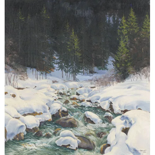 Marcus Jacobi — Winterlicher Bergbach.