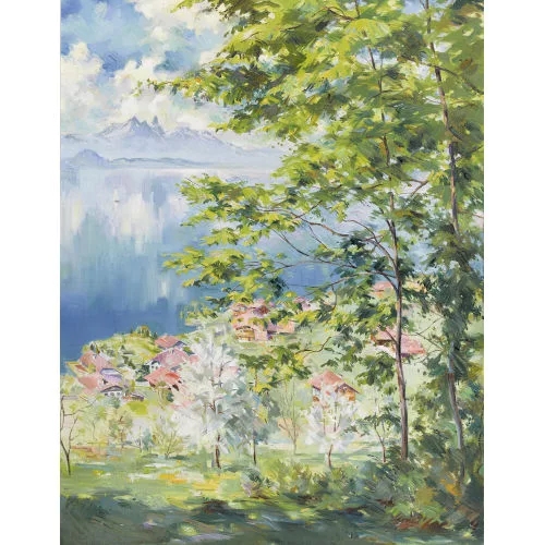 Marcus Jacobi — Sicht auf den Thunersee mit dem Stockhorn.
