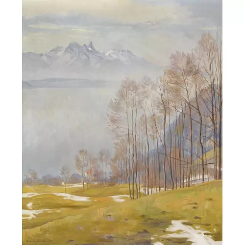 Schneeschmelze am Thunersee mit dem Stockhorn