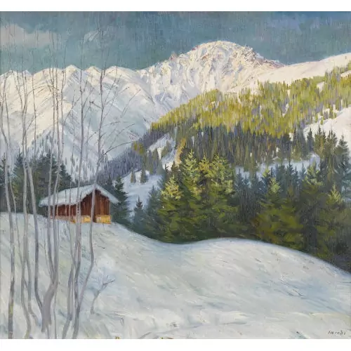 Sonniger Wintermorgen im Gebirge
