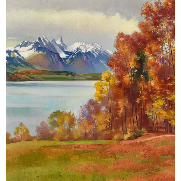 Herbstlicher Thunersee mit Stockhorn