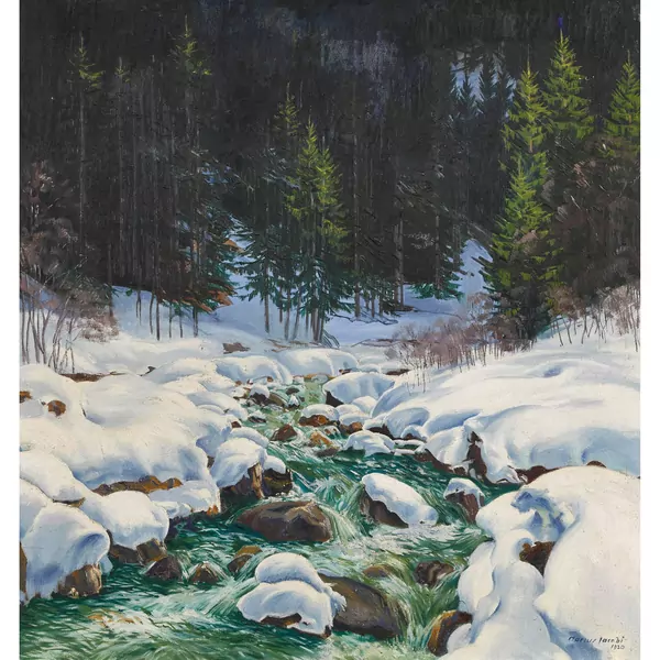 Winterlicher Waldbach