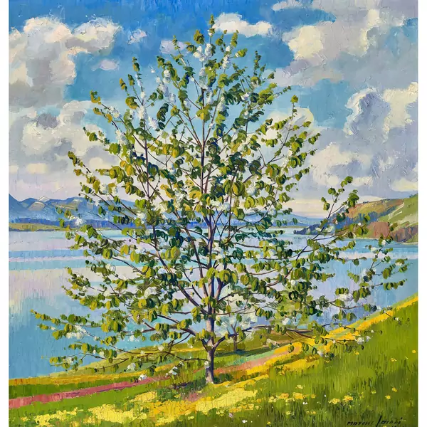 Blühender Baum am Thunersee