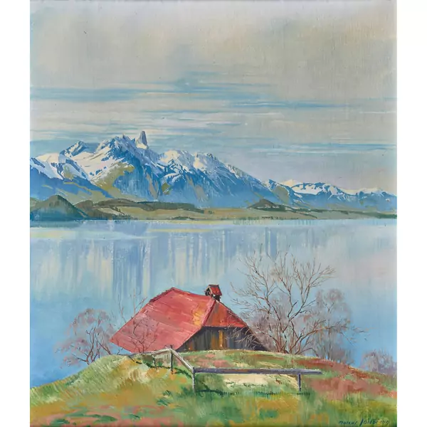 Blick auf den Thunersee mit Stockhornkette