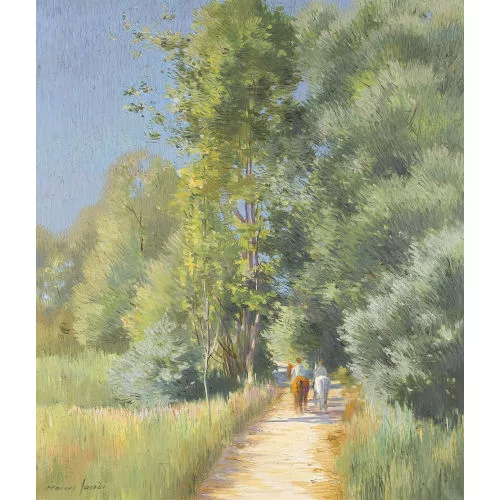 Marcus Jacobi — Sommerliche Landschaftspartie mit zwei Reitern.