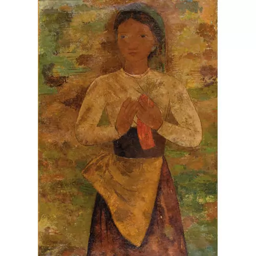 Strickendes Mädchen