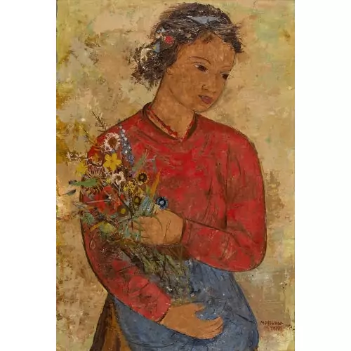 Mädchen mit Wiesenblumen