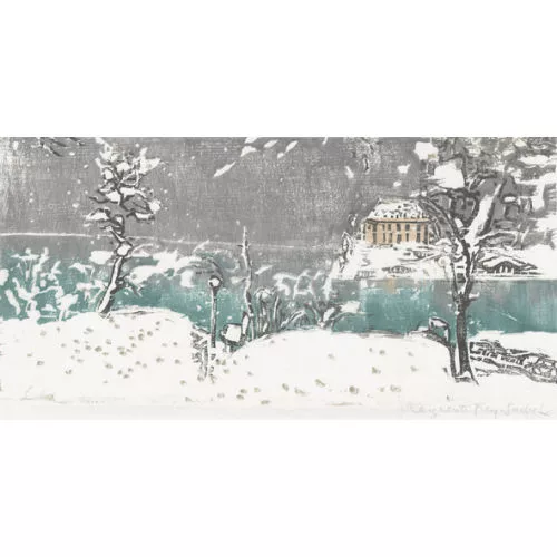 Marguerite Frey-Surbek — Winterliche Landschaft am See.