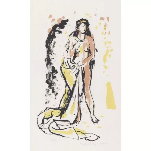 Marguerite Frey-Surbek — Weiblicher Akt mit Tuch.