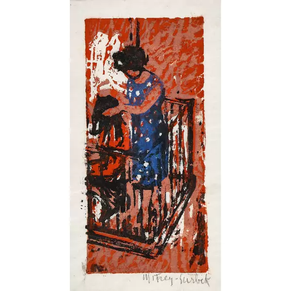 "Frau auf Balkon"