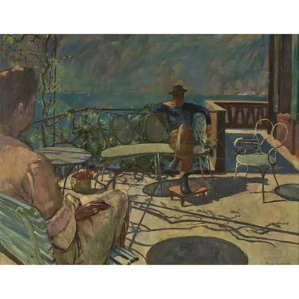 Auf der sonnigen Veranda