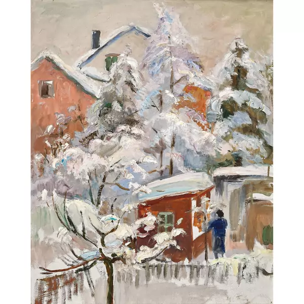 Winterlandschaft mit Häusern