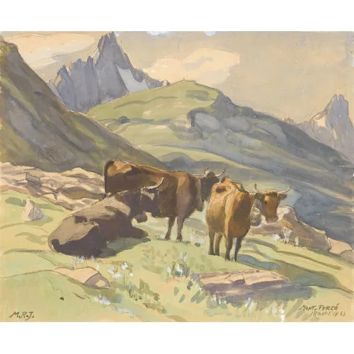 Marguerite Reutter-Junod — "Mont Dolent et bétail".