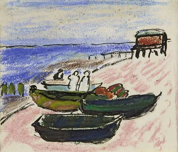 Marianne von Werefkin — Schiffe am Meer, Prerau, 1911