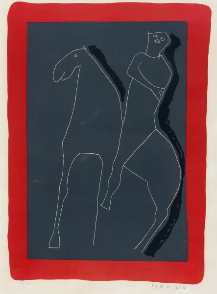 Marino Marini — Chevalier rouge et noir, 1955