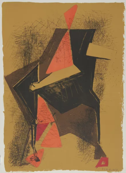 Marino Marini — 2 Blätter: Composizione, 1957; Cavalier sur fond ocre, 1957