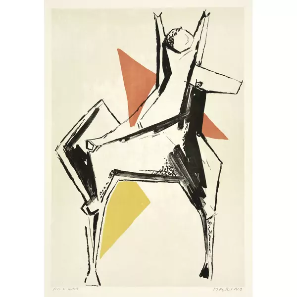 Marino Marini — Cavalier sur fond gris — Galerie Kornfeld