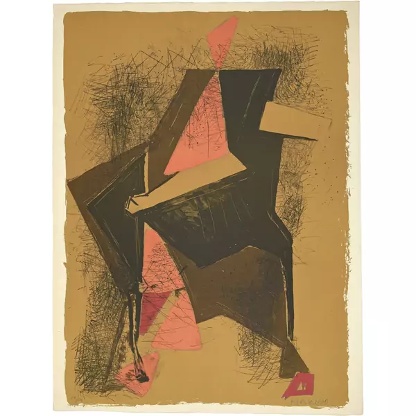 Marino Marini — Cavalier sur fond ocre — Galerie Kornfeld