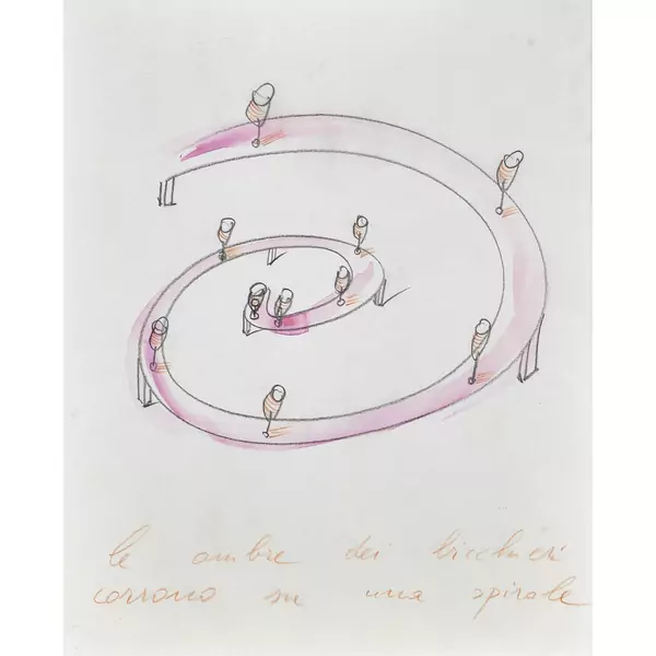 "Le ombre dei bicchieri corrono su una spirale"