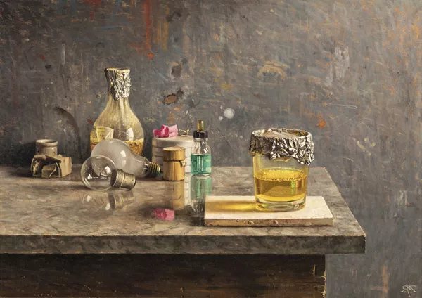 Mario Roffler (1940) — Nature morte aux ampoules