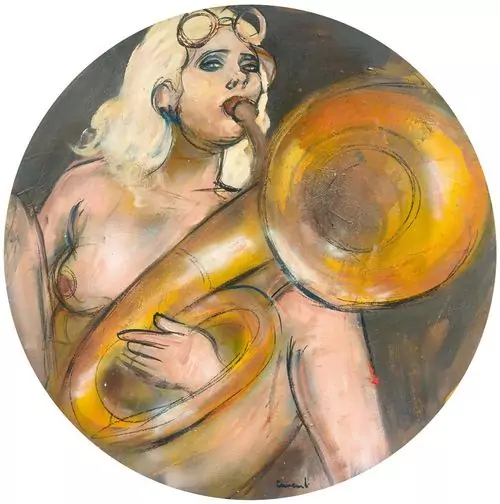 MARIO COMENSOLI — Weiblicher Akt mit Tuba. — Koller Auktionen