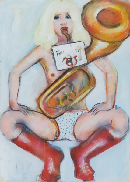 Mario Comensoli — Frau mit Tuba, 1975