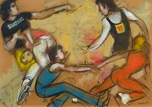 MARIO COMENSOLI — Ice skating. — Koller Auktionen