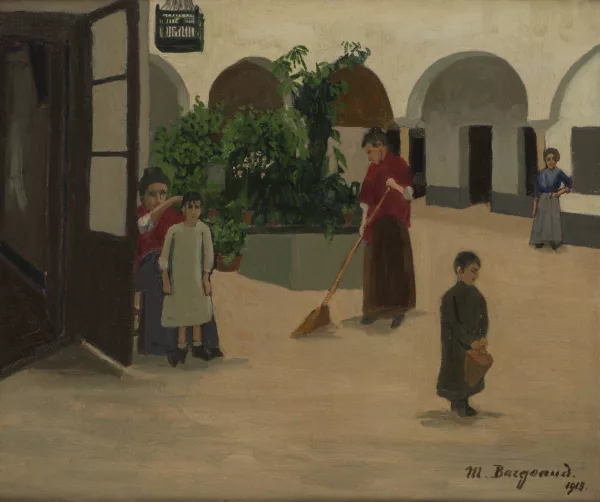 Marius Borgeaud — Marius BORGEAUD (1861-1924) "Patio à Séville"