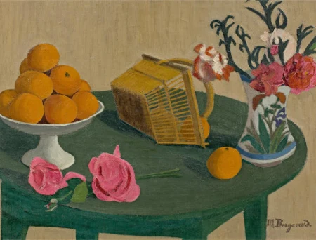 Nature morte au panier et coupe aux oranges, 1915