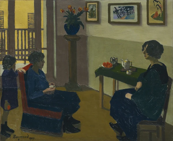 Marius Borgeaud — LA TASSE DE THÉ, 1917 - rectoINTÉRIEUR DE BISTROT BRETON, 1909 - versoTHE TEA CUP, 1917 - rectoINTERIOR OF A BRITTANY BISTRO, 1909 - verso