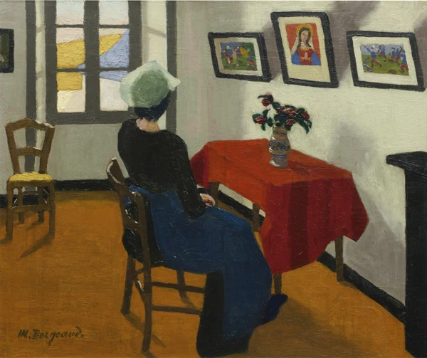 Marius Borgeaud — Intérieur, femme assise de dos