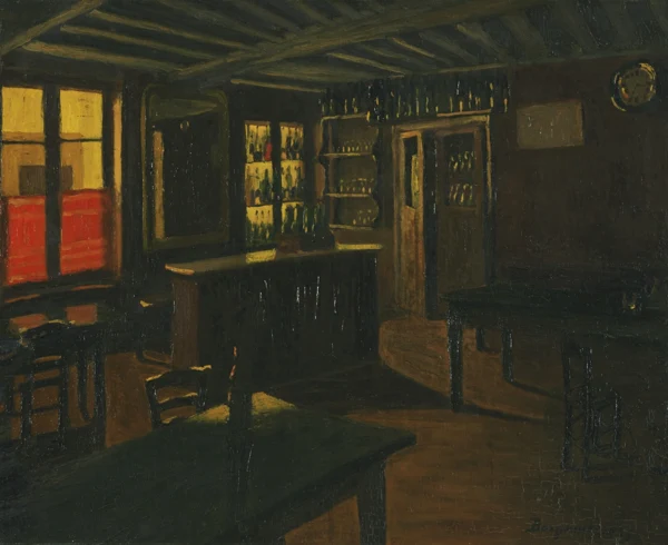 Marius Borgeaud — SALLE À BOIRE DE LA CROIX-VERT À MORET,1909DRINKING ROOM AT THE LA CROIX-VERT IN MORET, 1909
