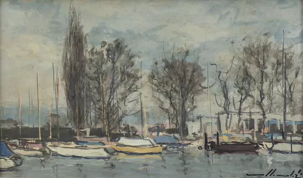 Marius CHAMBAZ (1905-1988), "La Nautique en automne", huile — DognyAuction