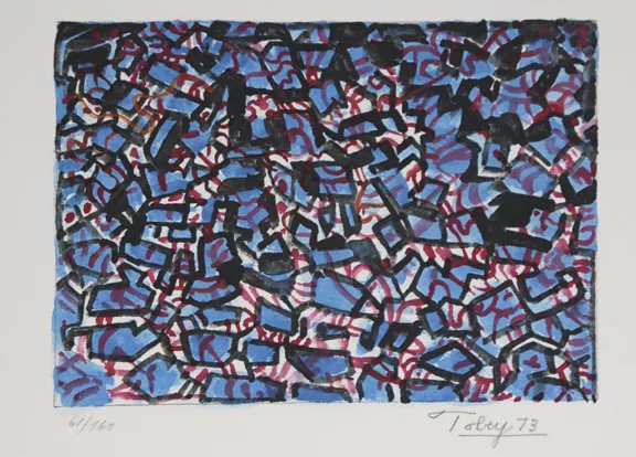 Mark Tobey — Red Blue, 1973