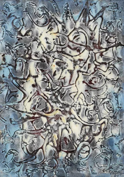 Mark Tobey — Composition in white, blue and grey