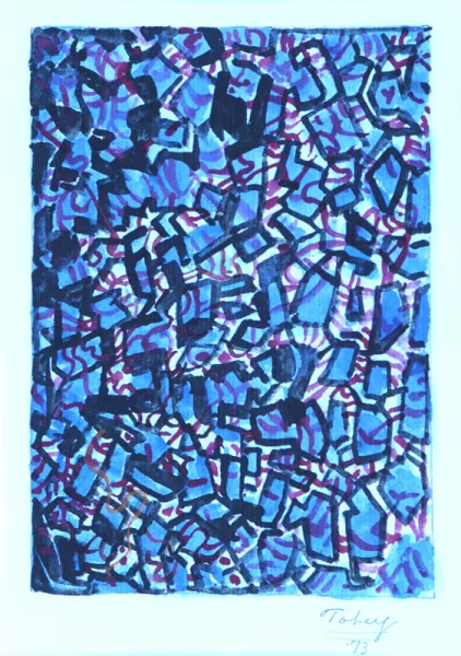 Mark Tobey — Red and Blue, 1973