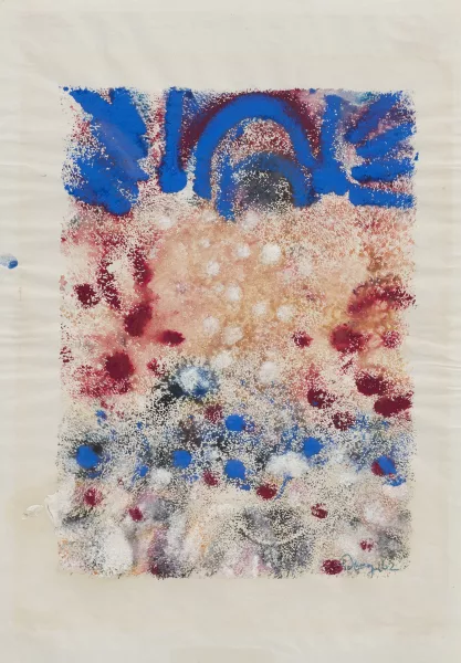 Mark Tobey — Red and Blue Composition