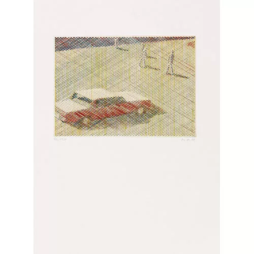 Markus Raetz — Ein Auto und einige Menschen auf der Strasse.