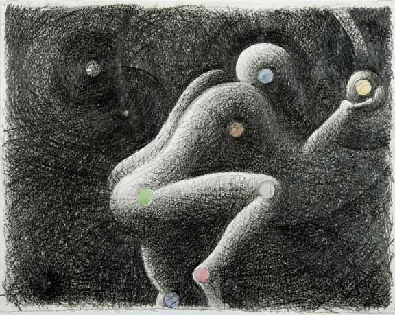 Markus Raetz — Ohne Titel (Planeten - Ballspieler), 1981