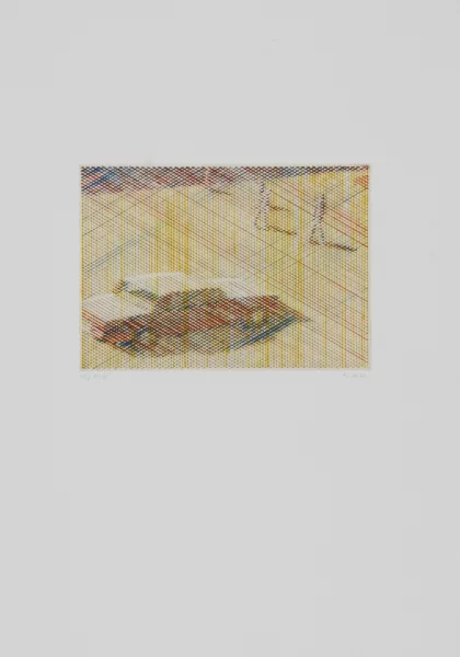 Markus Raetz — Ein Auto und einige Menschen auf der Strasse, 1977