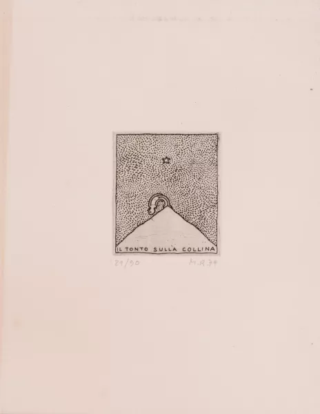Markus Raetz — 3 Blätter: Il tonto sulla collina, 1974; Kopfspirale, 1974; Profil III, 1982