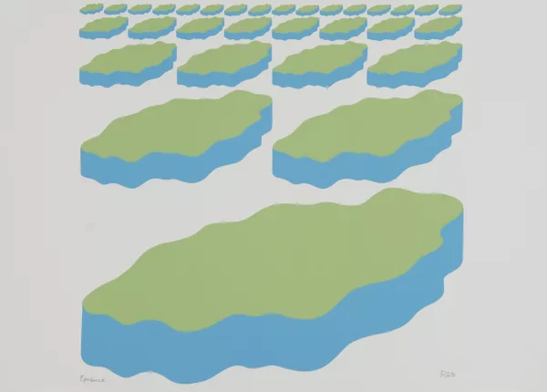 Markus Raetz — 2 Blätter: Schären, aus "Serie von 5 Blättern", 1967